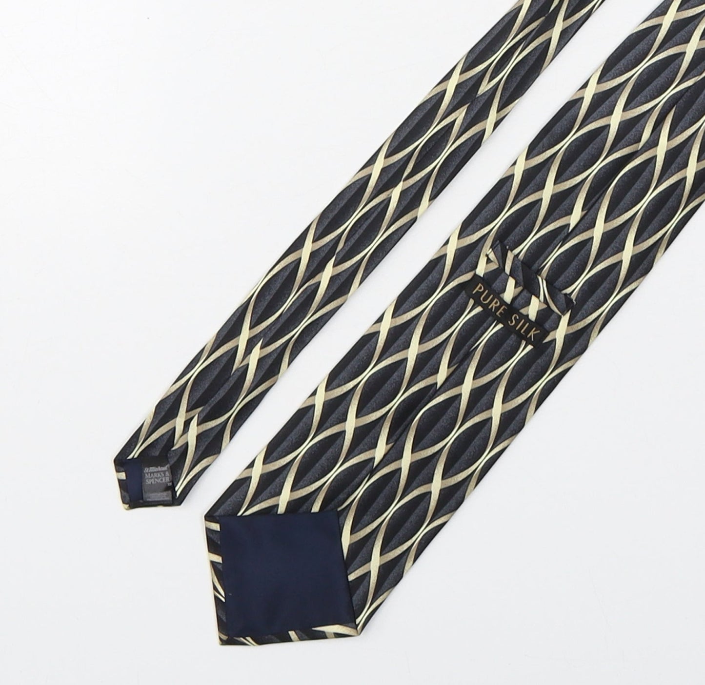 Marks and Spencer Mens Multicoloured Geometric Silk Pointed Tie One Size