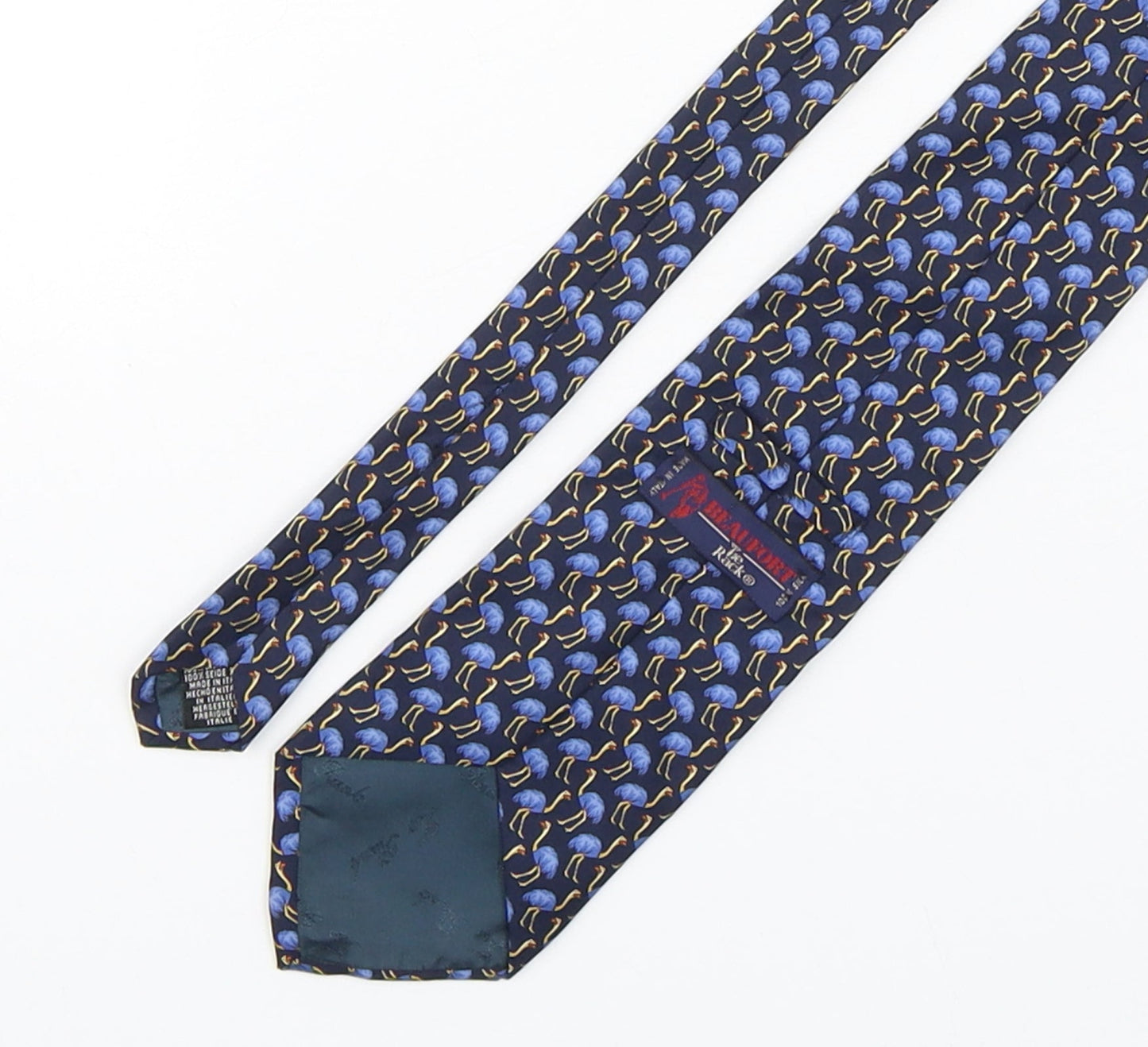 Mens Beaufort Blue Geometric  Pointed Tie