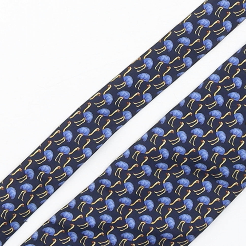 Mens Beaufort Blue Geometric  Pointed Tie