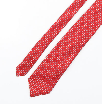 Marks and Spencer Mens Red Polka Dot Silk Pointed Tie One Size