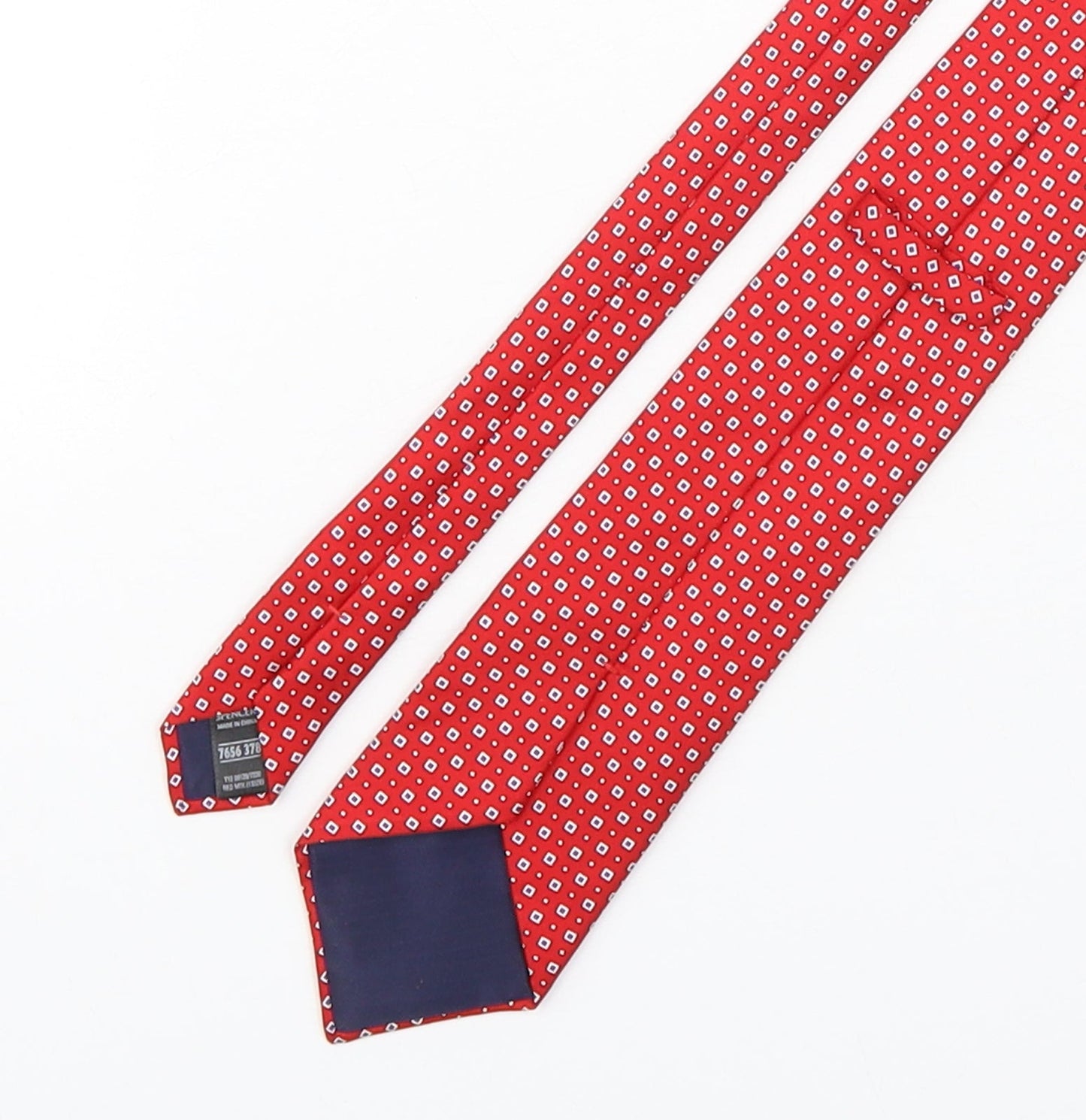 Marks and Spencer Mens Red Polka Dot Silk Pointed Tie One Size