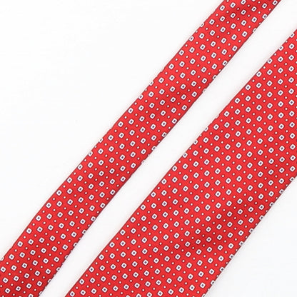 Marks and Spencer Mens Red Polka Dot Silk Pointed Tie One Size