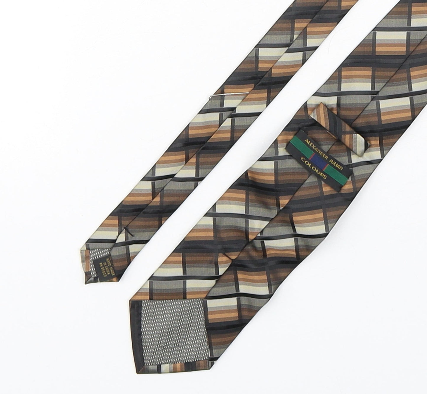 Alexander Julian  Mens Multicoloured Plaids & Checks Polyester Pointed Tie One Size