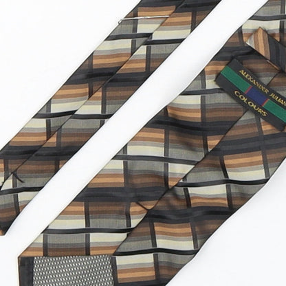 Alexander Julian  Mens Multicoloured Plaids & Checks Polyester Pointed Tie One Size