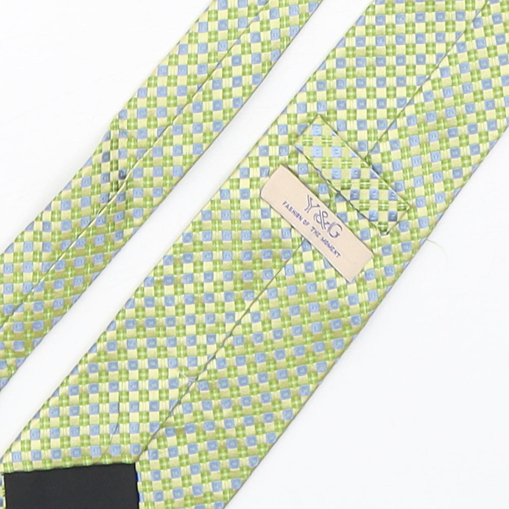 Y&G Mens Multicoloured Plaids & Checks Silk Pointed Tie One Size