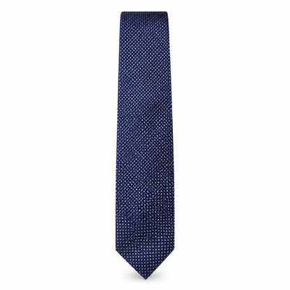 Front view of U.S. Polo Assn. men’s blue plaids & checks silk pointed tie one size