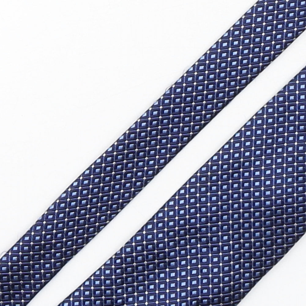US Polo Assn. Mens Blue Plaids & Checks Silk Pointed Tie One Size