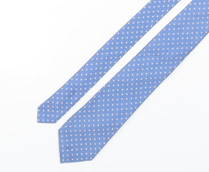 Marks and Spencer Mens Blue Polka Dot Silk Pointed Tie One Size