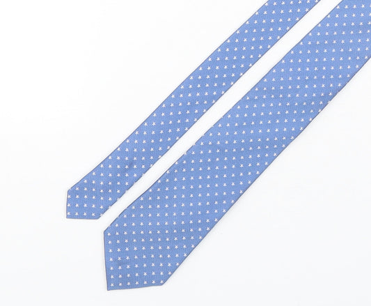 Marks and Spencer Mens Blue Polka Dot Silk Pointed Tie One Size