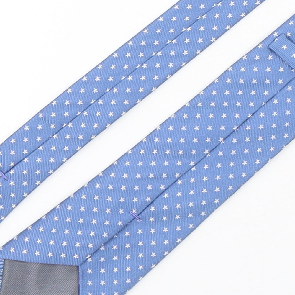 Marks and Spencer Mens Blue Polka Dot Silk Pointed Tie One Size