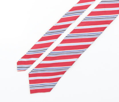 Marks and Spencer Mens Multicoloured Striped Silk Pointed Tie One Size