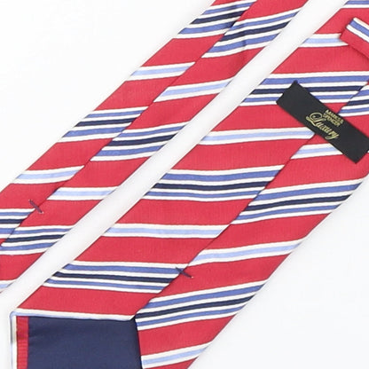 Marks and Spencer Mens Multicoloured Striped Silk Pointed Tie One Size