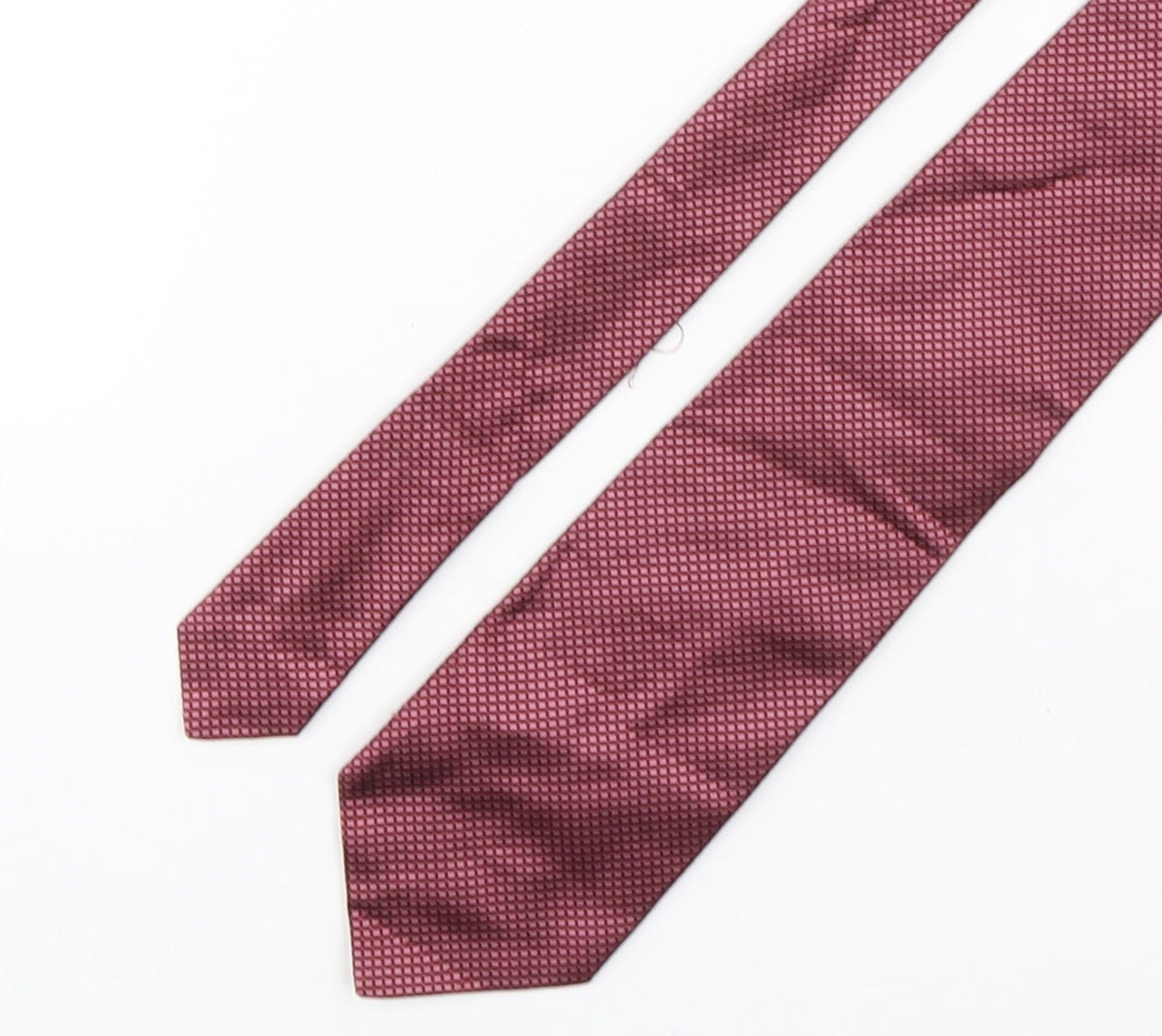Additional front view of Pascal Andre men’s red plaids & checks silk pointed tie one size