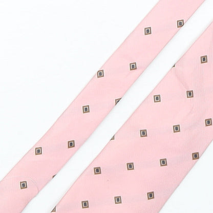 Soprano Mens Pink Polka Dot Silk Pointed Tie One Size