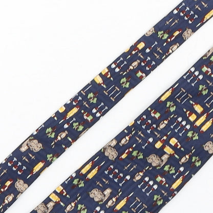 Dalemli Mens Multicoloured Geometric Silk Pointed Tie One Size