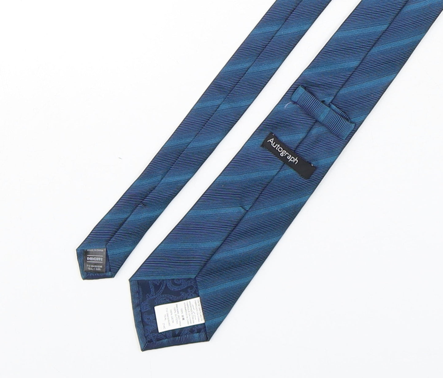 Autograph Mens Multicoloured Striped Silk Pointed Tie One Size