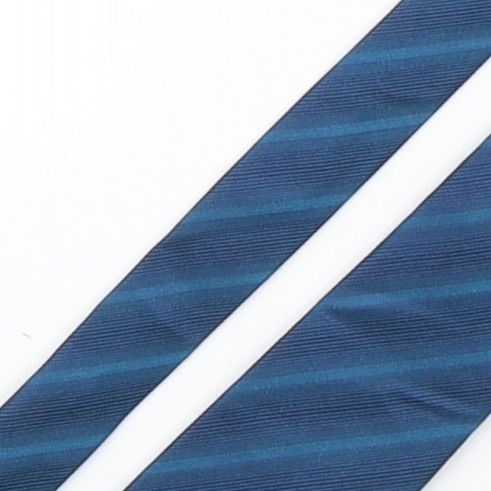 Autograph Mens Multicoloured Striped Silk Pointed Tie One Size