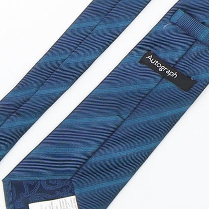 Autograph Mens Multicoloured Striped Silk Pointed Tie One Size