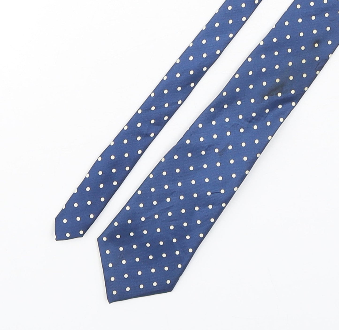 Fredrick Theak  Mens Blue Polka Dot Silk Pointed Tie One Size