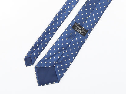 Fredrick Theak  Mens Blue Polka Dot Silk Pointed Tie One Size