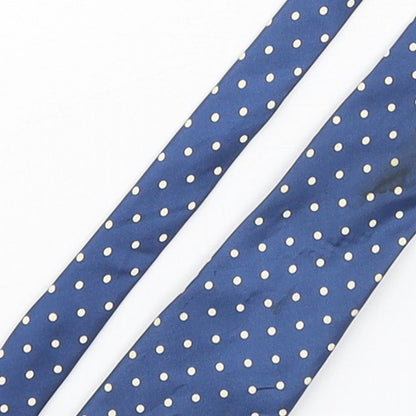 Fredrick Theak  Mens Blue Polka Dot Silk Pointed Tie One Size