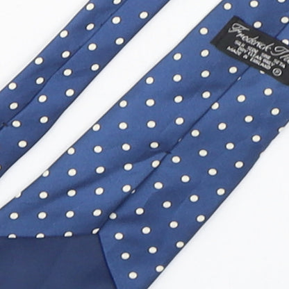 Fredrick Theak  Mens Blue Polka Dot Silk Pointed Tie One Size
