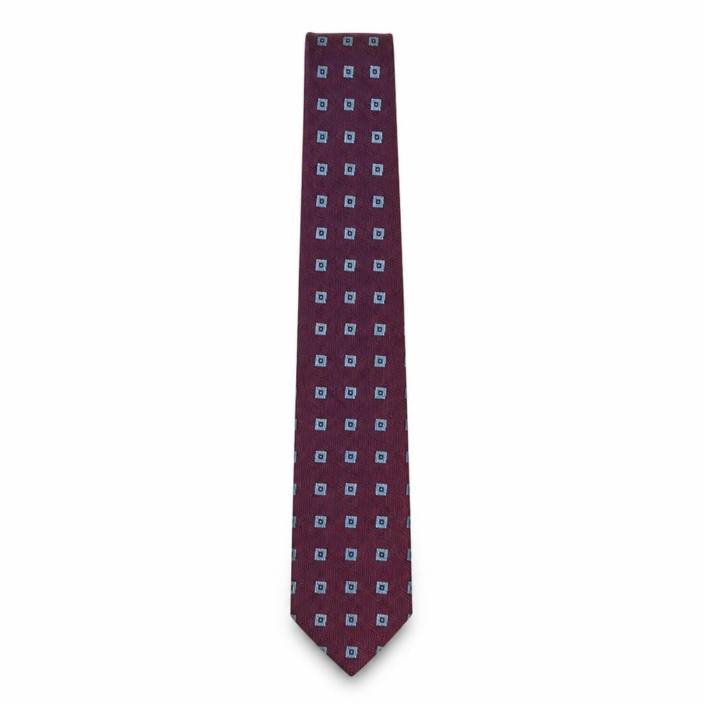 Mens Michelsons Purple Geometric  Pointed Tie
