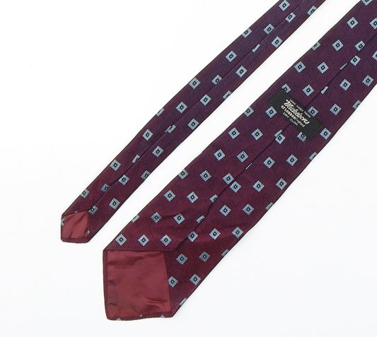 Michelsons Mens Purple Geometric Polyester Pointed Tie One Size