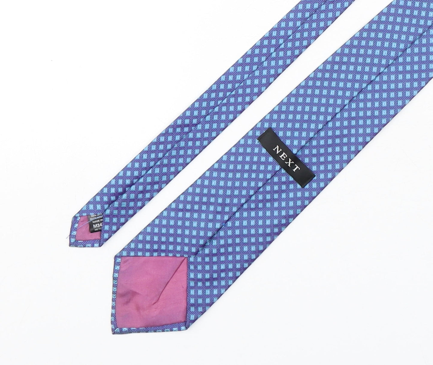 NEXT Mens Multicoloured Plaids & Checks Silk Pointed Tie One Size