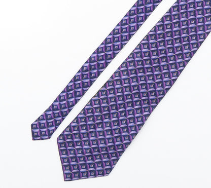 Principles  Mens Purple Geometric Polyester Pointed Tie One Size