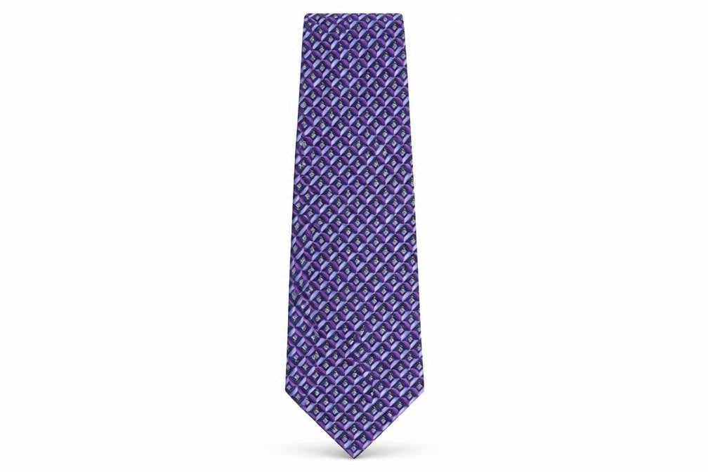 Mens Principles Purple Geometric  Pointed Tie