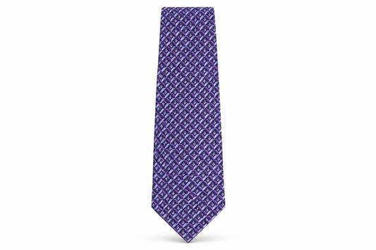 Front view of Principles men’s purple geometric polyester pointed tie one size