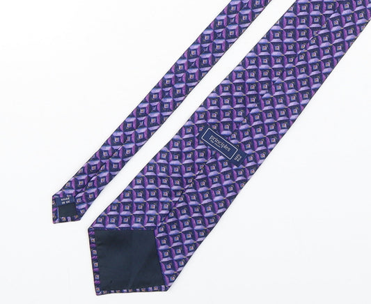 Principles  Mens Purple Geometric Polyester Pointed Tie One Size