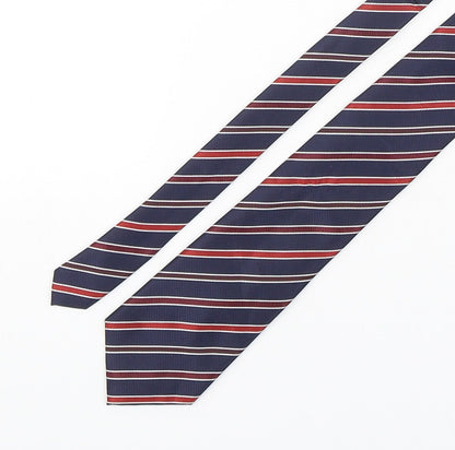 Marks and Spencer Mens Multicoloured Striped Polyester Pointed Tie One Size
