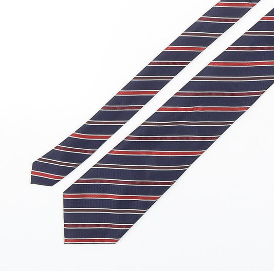 Marks and Spencer Mens Multicoloured Striped Polyester Pointed Tie One Size