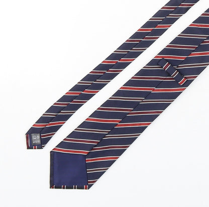 Marks and Spencer Mens Multicoloured Striped Polyester Pointed Tie One Size