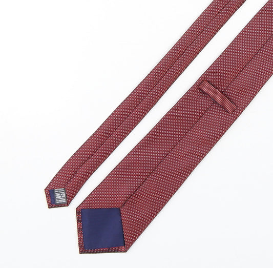 Marks and Spencer Mens Red Plaids & Checks Polyester Pointed Tie One Size