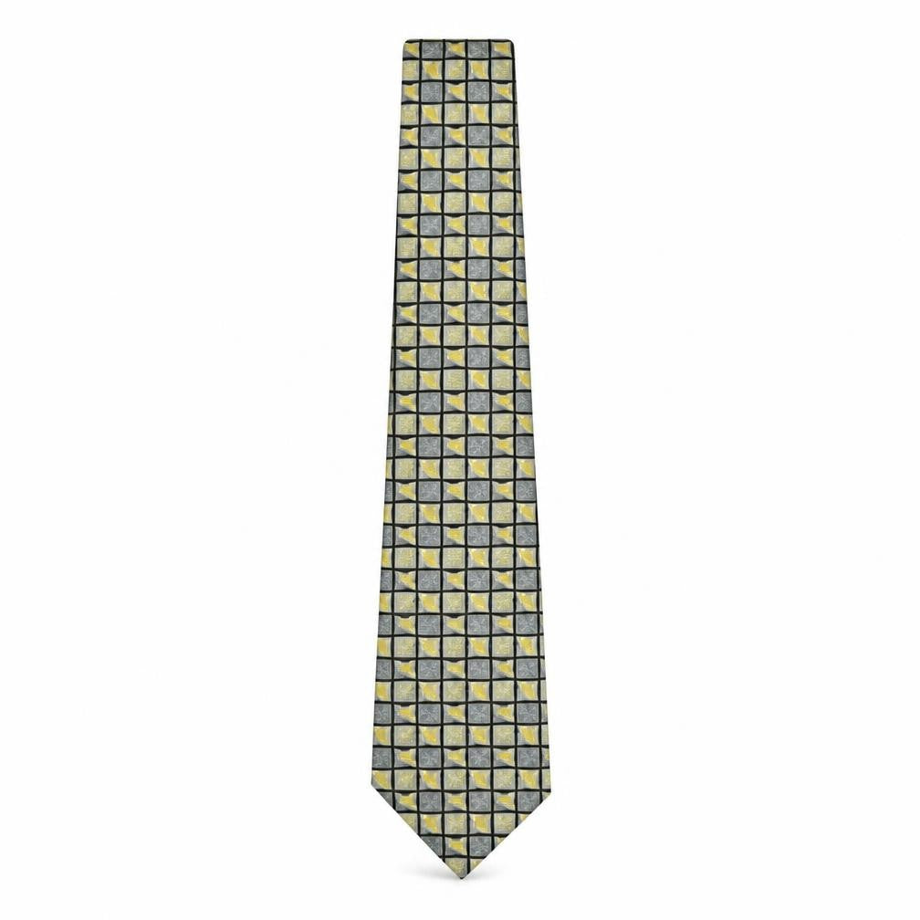 Front view of Beau Monde men’s multicoloured plaids & checks silk pointed tie one size
