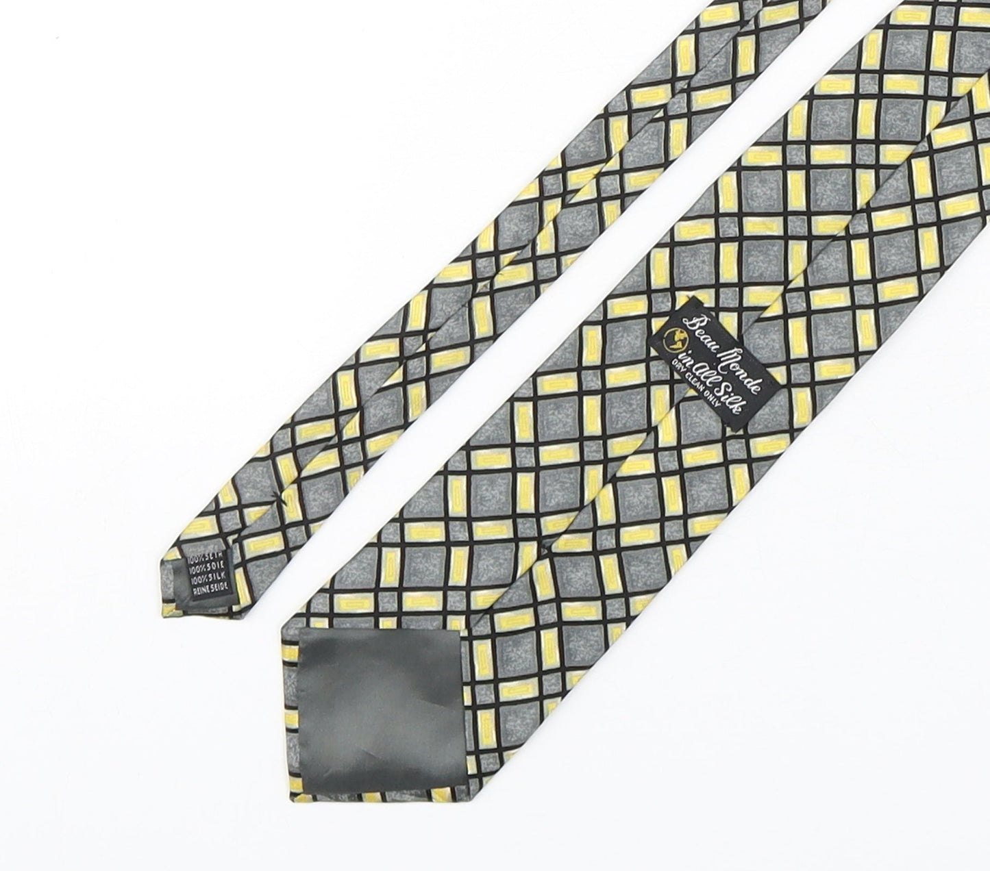 Beau Monde Mens Multicoloured Plaids & Checks Silk Pointed Tie One Size