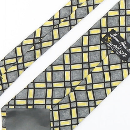Beau Monde Mens Multicoloured Plaids & Checks Silk Pointed Tie One Size