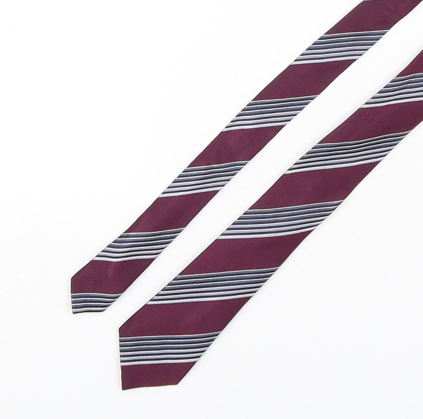 Marks and Spencer Mens Multicoloured Striped Silk Pointed Tie One Size