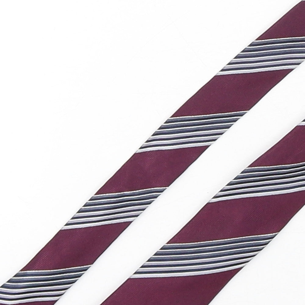 Marks and Spencer Mens Multicoloured Striped Silk Pointed Tie One Size