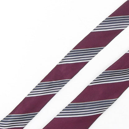 Marks and Spencer Mens Multicoloured Striped Silk Pointed Tie One Size