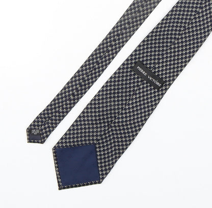 Pierre Victoire  Mens Multicoloured Geometric Silk Pointed Tie One Size