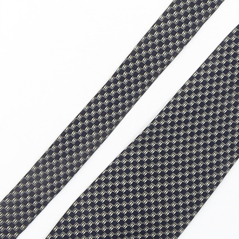 Pierre Victoire  Mens Multicoloured Geometric Silk Pointed Tie One Size