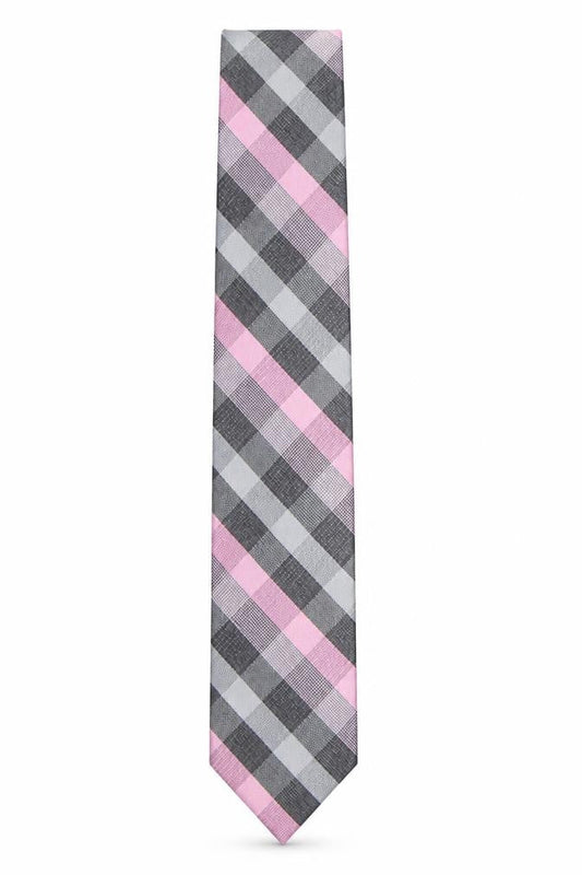 Front view of Van Hausen men’s multicoloured striped polyester pointed tie one size