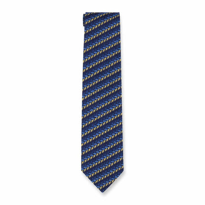 Front view of Stovel & Mason men’s multicoloured geometric silk pointed tie one size