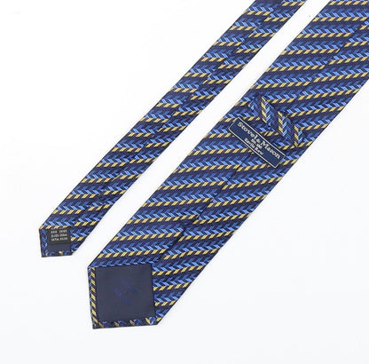 Stovel & Mason Mens Multicoloured Geometric Silk Pointed Tie One Size