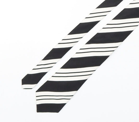 Autograph Mens Multicoloured Striped Silk Pointed Tie One Size