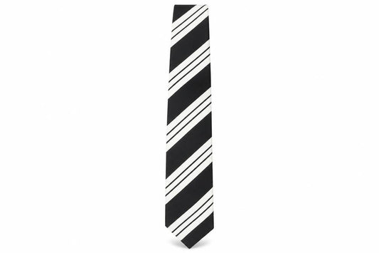 Front view of Autograph men’s multicoloured striped silk pointed tie one size